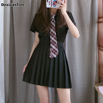 2020 women japanese jk korean school uniform with tie high school girls navy style black sailor school uniforms set short skirt
2020 women japanese jk korean school uniform with tie high school girls navy style black sailor school uniforms set short skirt