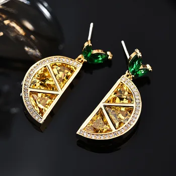 High Quality Gorgeous Lemon Yellow Crystal Earrings S925 Silver Ear Post CZ Zircon Fruit Style Stud Earrings For Women Jewelry
High Quality Gorgeous Lemon Yellow Crystal Earrings S925 Silver Ear Post CZ Zircon Fruit Style Stud Earrings For Women Jewelry