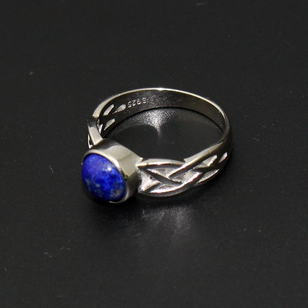 

925 Sterling Silver Movie "The Vampire Diaries" Elena Gilbert Inspired New Daylight Ring Real Lapis Lazuli