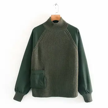 women elegant patchwork knitted turtleneck sweater 2020 new stretchy pockets long sleeve basic pullovers female casual tops
women elegant patchwork knitted turtleneck sweater 2020 new stretchy pockets long sleeve basic pullovers female casual tops