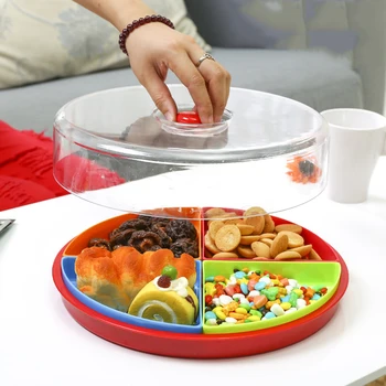 Plastic with Lid Colorful Candy Case Multifunction Round 4 Grids Snack Box Creative Desktop Fashion Decoration Storage Platter
Plastic with Lid Colorful Candy Case Multifunction Round 4 Grids Snack Box Creative Desktop Fashion Decoration Storage Platter