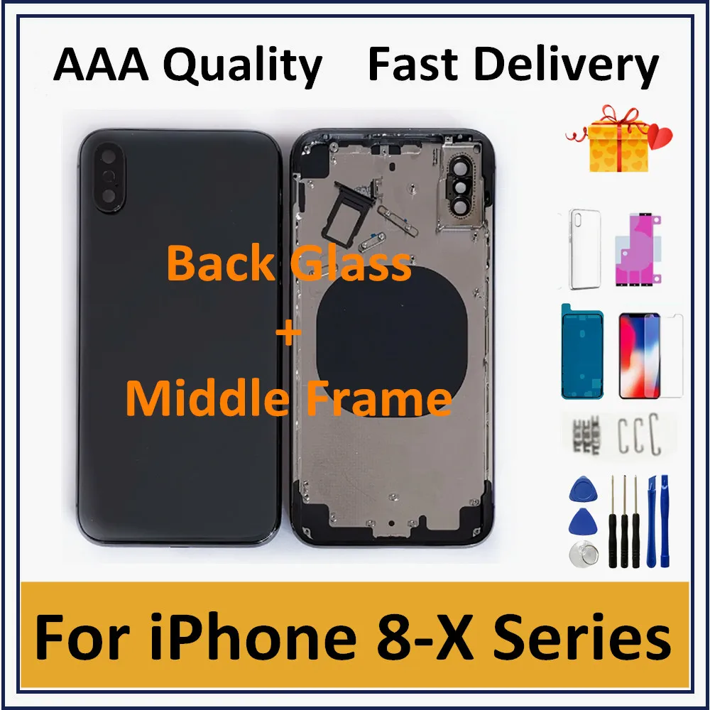Back Cover For iPhone X Housing Cover Battery Cover Rear Door Chassis Middle Frame For iPhone 8/8 Plus X Back Glass Replacement
Back Cover For iPhone X Housing Cover Battery Cover Rear Door Chassis Middle Frame For iPhone 8/8 Plus X Back Glass Replacement