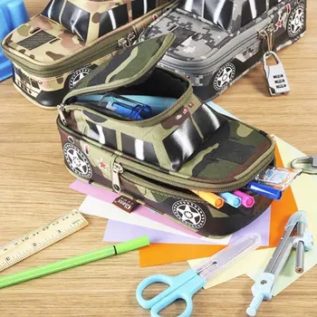 Pencil Case Vehicle Pen Pouch Bag With Combination Lock For Boys Double Zipper Camouflage Canvas Large Cute School Pencil Box
Pencil Case Vehicle Pen Pouch Bag With Combination Lock For Boys Double Zipper Camouflage Canvas Large Cute School Pencil Box