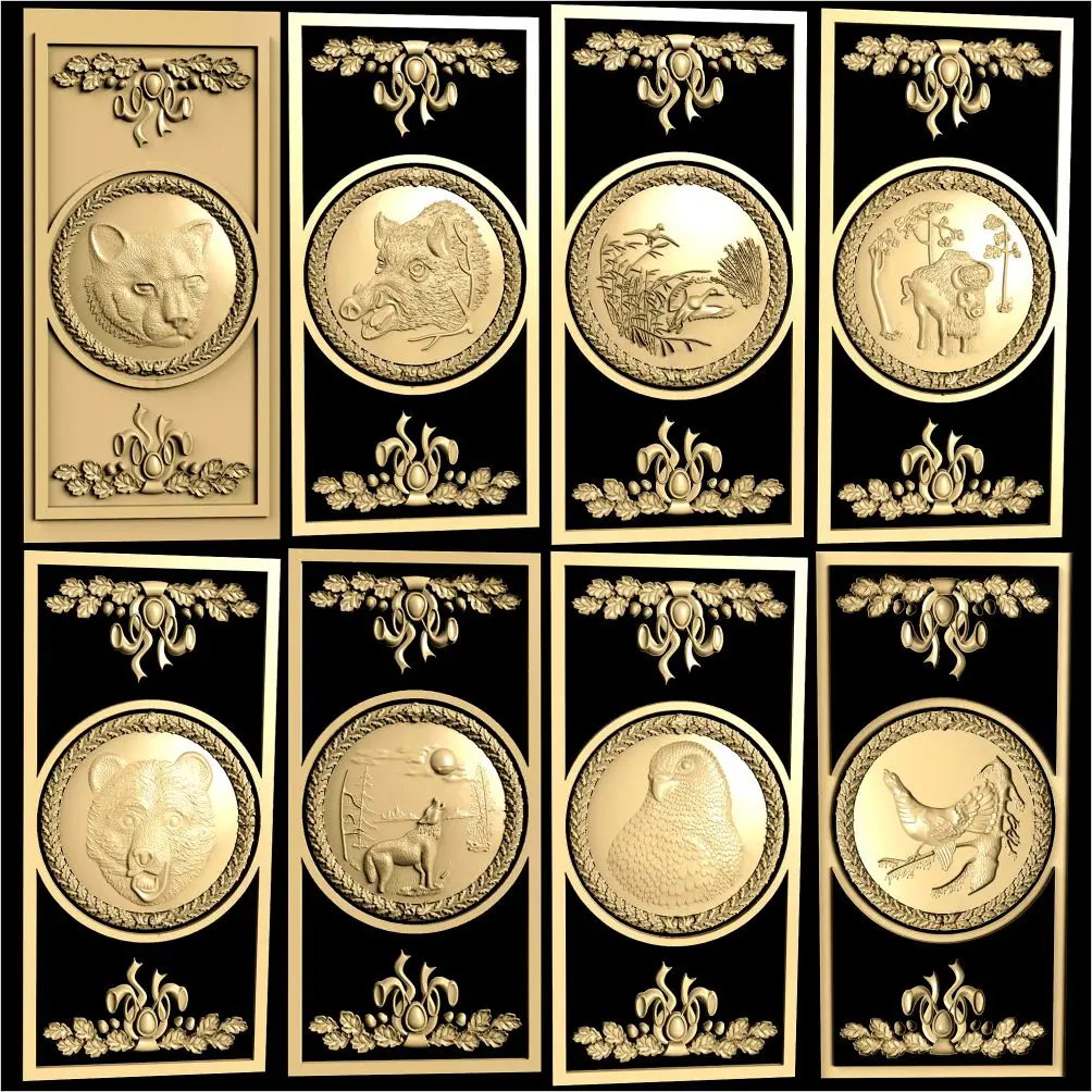 8pcs animals Decor panels 3d model STL relief for cnc STL format frame Router 3 axis Engraver ArtCam Aspire_door and Cabinets
8pcs animals Decor panels 3d model STL relief for cnc STL format frame Router 3 axis Engraver ArtCam Aspire_door and Cabinets