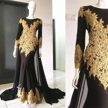 Muslim Mother of the Bride Groom Dress Black and Gold Lace Modest Design Long Sleeve Evening Wedding Party Formal Prom Gown
Muslim Mother of the Bride Groom Dress Black and Gold Lace Modest Design Long Sleeve Evening Wedding Party Formal Prom Gown