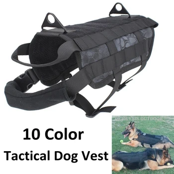 Tactical Camouflage Dog Vest Military Molle Police Dog Training Harness Hunting Pet Vest with Pulling Handle
Tactical Camouflage Dog Vest Military Molle Police Dog Training Harness Hunting Pet Vest with Pulling Handle