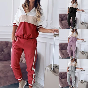 Hooded Tracksuit Women 2 Pcs Running Set 2020 Patchwork Joggers Suits Workout Clothes Loose 1/4 Zipper Sweatshirts Sportswear
Hooded Tracksuit Women 2 Pcs Running Set 2020 Patchwork Joggers Suits Workout Clothes Loose 1/4 Zipper Sweatshirts Sportswear