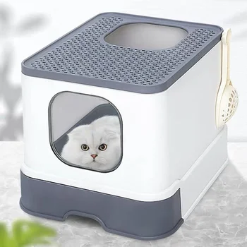 Top Entry Cat Litter Box Cat Sandbox Large Capacity Toilet Tray Closed Splash Drawer Style Tray Toilet Bedding Training
Top Entry Cat Litter Box Cat Sandbox Large Capacity Toilet Tray Closed Splash Drawer Style Tray Toilet Bedding Training