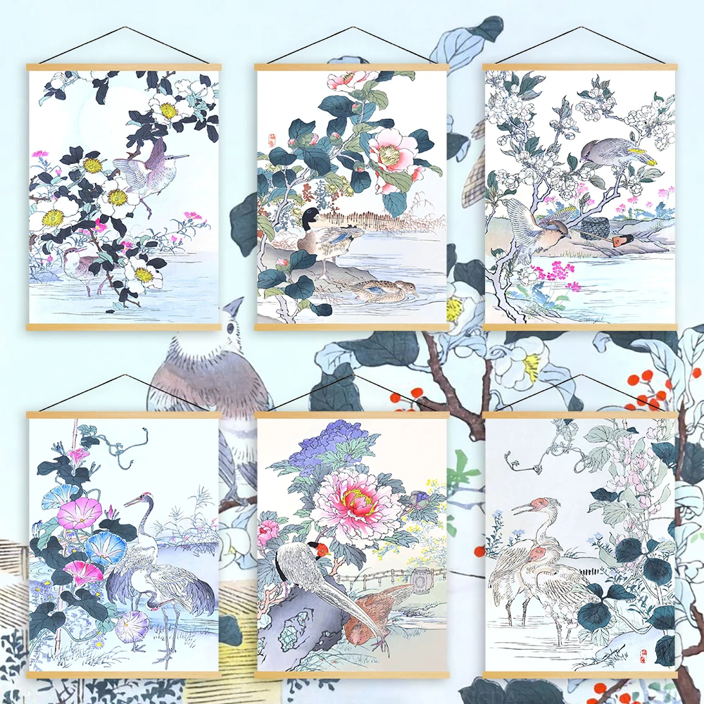 Домашний декор, Современная Настенная картина, ретро-картина, деревянный свиток, подвесной цветок, печать на холсте, Постер растений для гостиной 
Домашний декор, Современная Настенная картина, ретро-картина, деревянный свиток, подвесной цветок, печать на холсте, Постер растений для гостиной