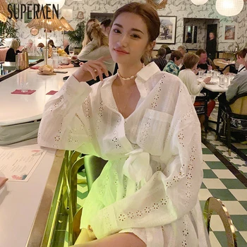 SuperAen Korean Style Temperament Lapel Single-Breasted Shirts Women Spring New 2020 Ladies Blouses and Tops Embroidered Shirts
SuperAen Korean Style Temperament Lapel Single-Breasted Shirts Women Spring New 2020 Ladies Blouses and Tops Embroidered Shirts
