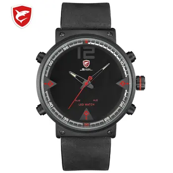 Bluegray Carpet Shark Sport Watch Black Men's Quartz Digital Analog LED Military Brown Leather Watches Relogio Masculino /SH546
Bluegray Carpet Shark Sport Watch Black Men's Quartz Digital Analog LED Military Brown Leather Watches Relogio Masculino /SH546