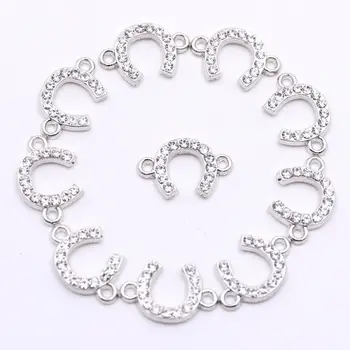 Hot Silver Color Horseshoe Rhinestone Connectors Charms for Bracelets Making DIY Novelty Jewelry Accessories Factory Price
Hot Silver Color Horseshoe Rhinestone Connectors Charms for Bracelets Making DIY Novelty Jewelry Accessories Factory Price