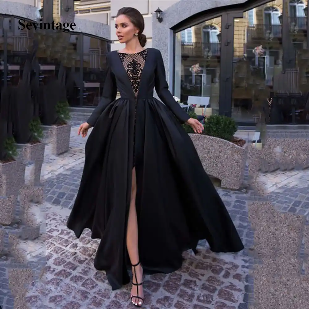 vestido gala preto