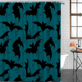 Halloween Style Bathroom Shower Curtain Animal Black Bat Pattern Waterproof Shower Curtain Bathroom Decoration 
Halloween Style Bathroom Shower Curtain Animal Black Bat Pattern Waterproof Shower Curtain Bathroom Decoration