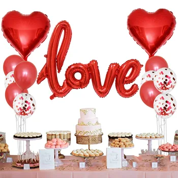 13pcs/set Romantic Wedding I Love You Foil Balloons Heart Ballons Valentine Day Birthday Party Decorations Supplies Love Globos
13pcs/set Romantic Wedding I Love You Foil Balloons Heart Ballons Valentine Day Birthday Party Decorations Supplies Love Globos
