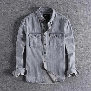Autumn and winter new style European and American Stripe blouse foreign trade original single men's long sleeve tops promotion 
Autumn and winter new style European and American Stripe blouse foreign trade original single men's long sleeve tops promotion