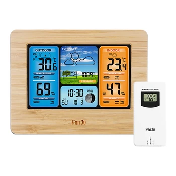 FanJu Weather Station Wall Clock Digital Temperature Humidity Barometer Backlight Snooze Alarm Wireless Sensor-Wood Color
FanJu Weather Station Wall Clock Digital Temperature Humidity Barometer Backlight Snooze Alarm Wireless Sensor-Wood Color