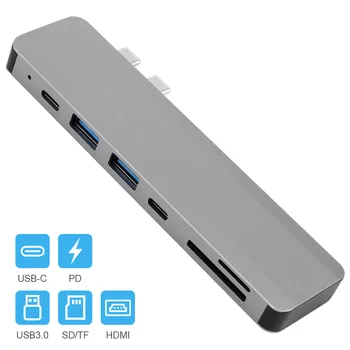7 in 1 USb Type C Hub USb 3.0 to HDMI 4K Adapter With SD TF Card Reader PD for MacBook Pro/Air USB Hub
7 in 1 USb Type C Hub USb 3.0 to HDMI 4K Adapter With SD TF Card Reader PD for MacBook Pro/Air USB Hub