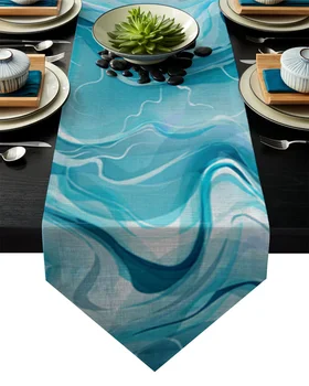 Blue Abstract Marble Texture Table Runner Table Flag Home Party Decorative Tablecloth Table Runners
Blue Abstract Marble Texture Table Runner Table Flag Home Party Decorative Tablecloth Table Runners