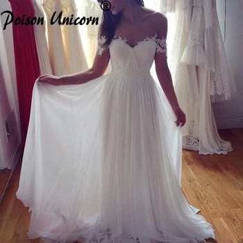 Simple Off-The-Shoulder Chiffon Wedding Dresses Sweetheart Neck Appliques Ruffles Pleats Floor-Length A-Line Bridal Gowns
Simple Off-The-Shoulder Chiffon Wedding Dresses Sweetheart Neck Appliques Ruffles Pleats Floor-Length A-Line Bridal Gowns
