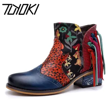 Tuyoki New Fashion Fringes Ankle Boots Women Genuine Leather Print Patchwork Zipper Shoes Casual Women Footwear Size 36-42
Tuyoki New Fashion Fringes Ankle Boots Women Genuine Leather Print Patchwork Zipper Shoes Casual Women Footwear Size 36-42