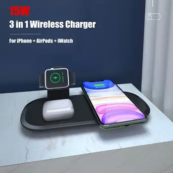 3 in 1 Qi Wireless Charger 10W/15W Wireless Charging for iPhone 12 11 Pro Max X XS Max 8 for iWatch 6 5 4 3 2 for AirPods Pro
3 in 1 Qi Wireless Charger 10W/15W Wireless Charging for iPhone 12 11 Pro Max X XS Max 8 for iWatch 6 5 4 3 2 for AirPods Pro