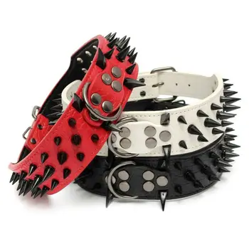Sharp Spiked Studded PU Leather Collar for Large Dog Pet Pitbull Mastiff Durable Break proof of rivet collar
Sharp Spiked Studded PU Leather Collar for Large Dog Pet Pitbull Mastiff Durable Break proof of rivet collar