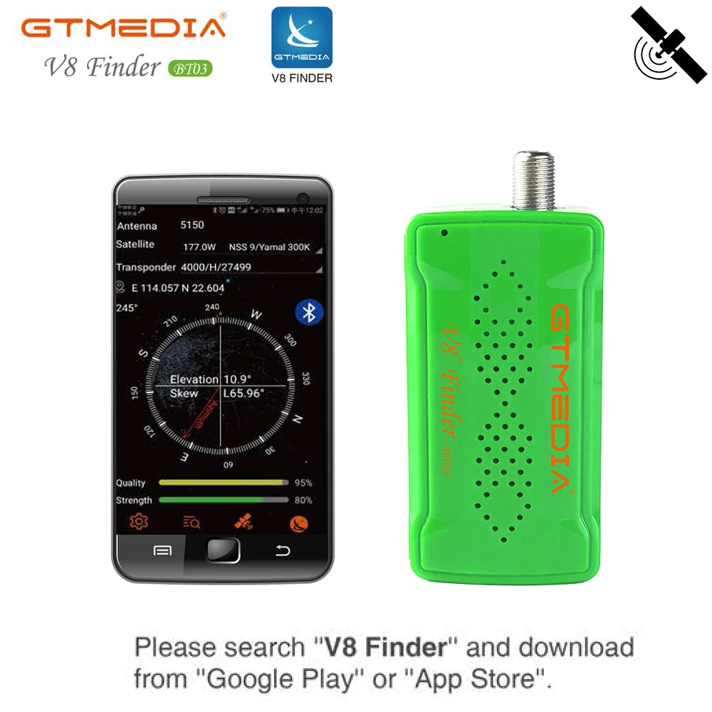 GTMEDIA BT03 Satellite Finder Meter For Satellite TV Recevier DVB S2/S Satfinder APP Support Android/IOS Satfinder
GTMEDIA BT03 Satellite Finder Meter For Satellite TV Recevier DVB S2/S Satfinder APP Support Android/IOS Satfinder