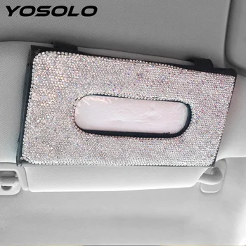 YOSOLO PU Leather Crystals Rhinestone Hanging Car Visor Tissue Holder Paper Towel Cover Case Car Tissue Box Interior Accessories
YOSOLO PU Leather Crystals Rhinestone Hanging Car Visor Tissue Holder Paper Towel Cover Case Car Tissue Box Interior Accessories