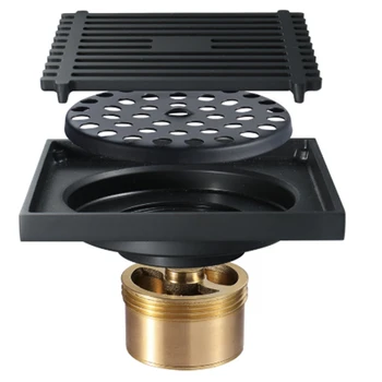 Black Brass Shower Drain Bathroom Floor Drain Tile Insert Square Anti-Odor Floor Drain Waste Grates Toilet Balcony Drains
Black Brass Shower Drain Bathroom Floor Drain Tile Insert Square Anti-Odor Floor Drain Waste Grates Toilet Balcony Drains