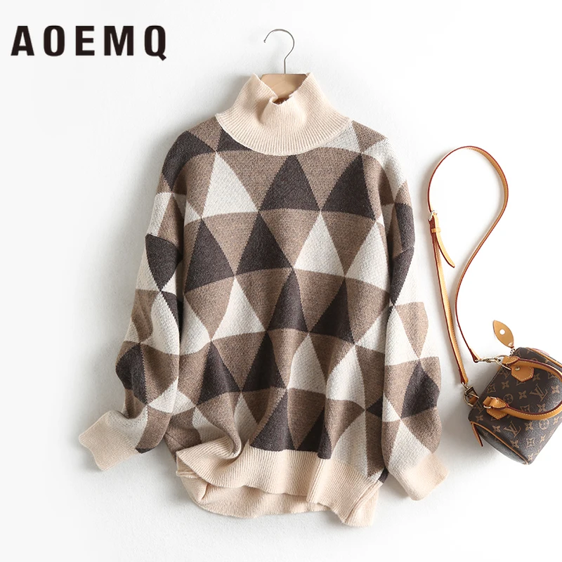 AOEMQ Повседневный свитер креативный на пуговицах воротник пуловеры неправильная