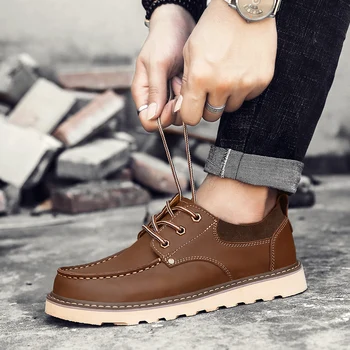 Genuine Leather Men's shoes Comfortable Outdoor Casual Shoes lace up oxfords breathable High Quality Cow Leather Men Flats shoes
Genuine Leather Men's shoes Comfortable Outdoor Casual Shoes lace up oxfords breathable High Quality Cow Leather Men Flats shoes