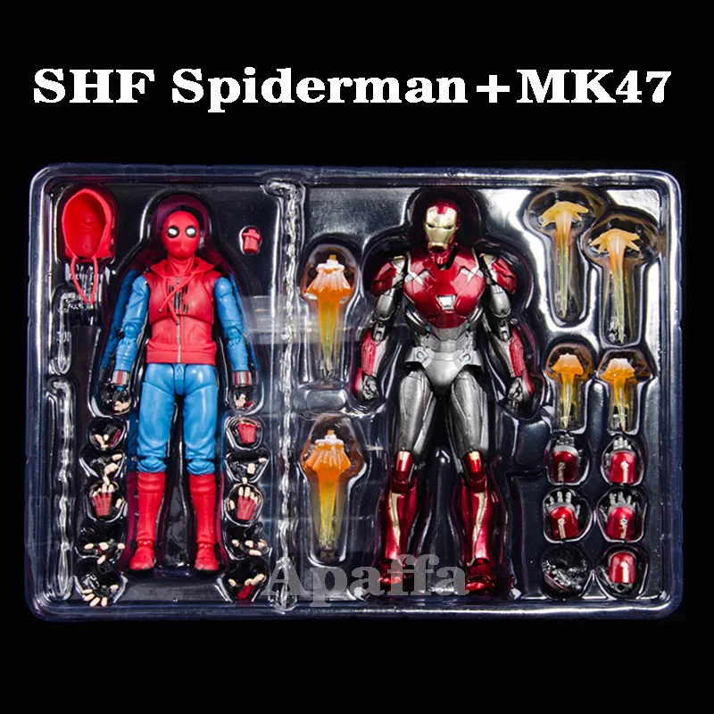 

15cm Marvel Avengers IRON MAN MK47 Action Figures Toys Infinity War Iron Spider Spiderman SET SHF Figure Collectible Model Toys