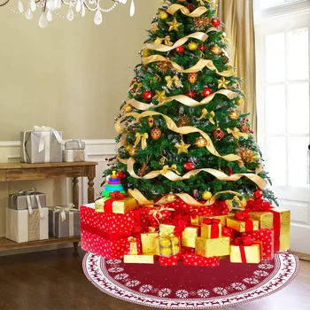 New Year Retro Christmas Tree Skirt Deer Print Decorations Red Brushed Snow Tree Skirt Tree Bottom Decorative Knitting Apron
New Year Retro Christmas Tree Skirt Deer Print Decorations Red Brushed Snow Tree Skirt Tree Bottom Decorative Knitting Apron