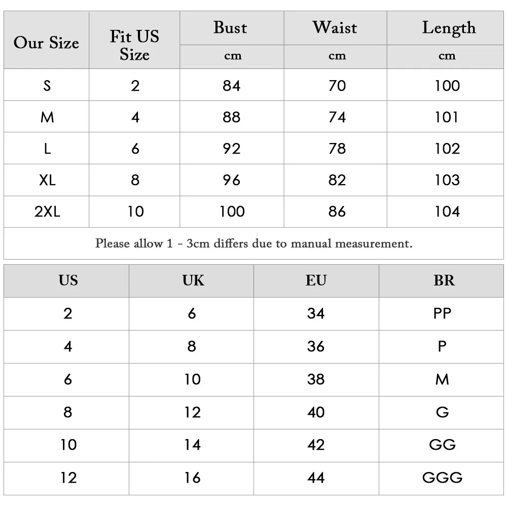 Rosegal Clothing Size Chart