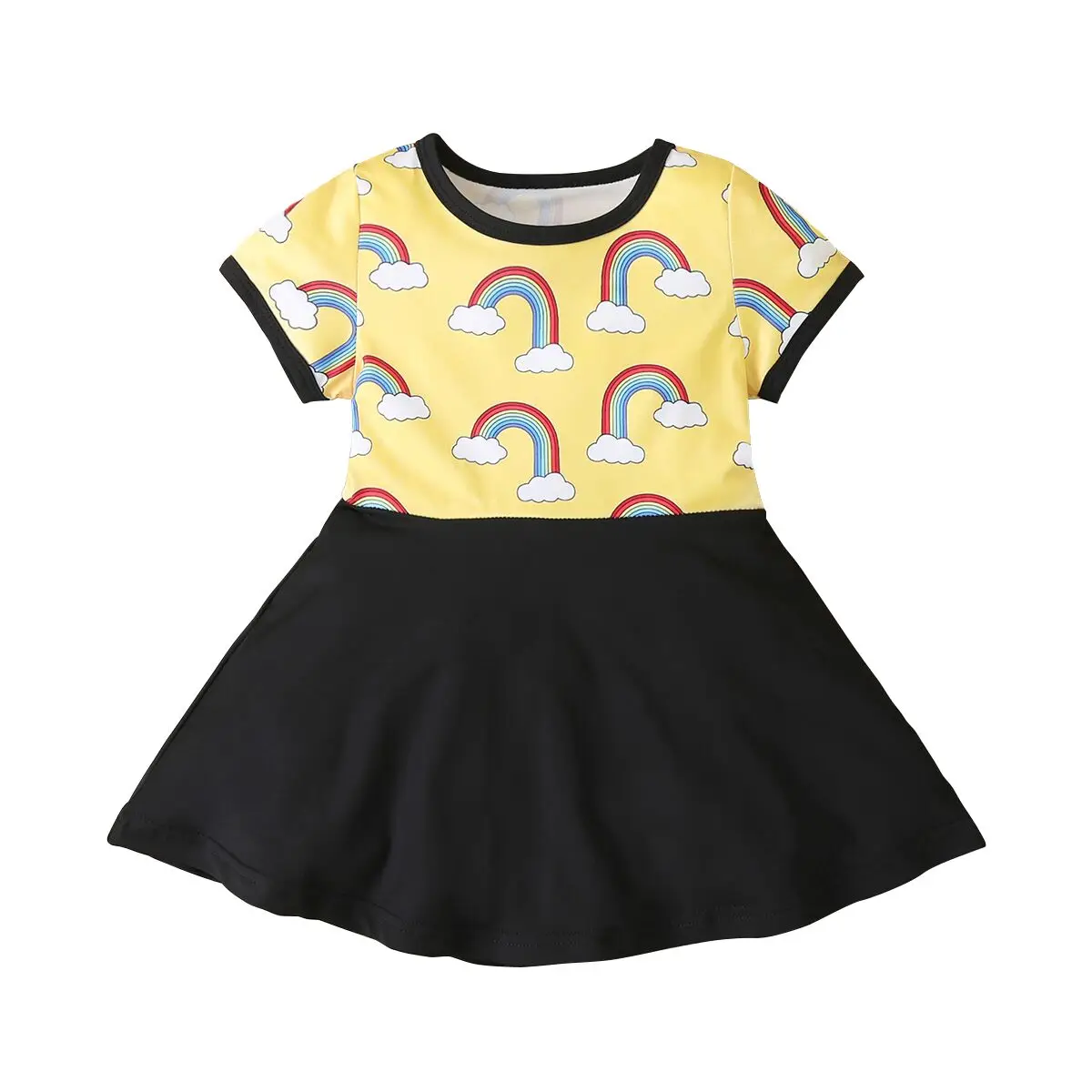 2020 Summer Princess Clothes Infant Baby Girls Mini Dress Rainbow Pattern Short Sleeve A Line Dress Cotton Clothing
2020 Summer Princess Clothes Infant Baby Girls Mini Dress Rainbow Pattern Short Sleeve A Line Dress Cotton Clothing