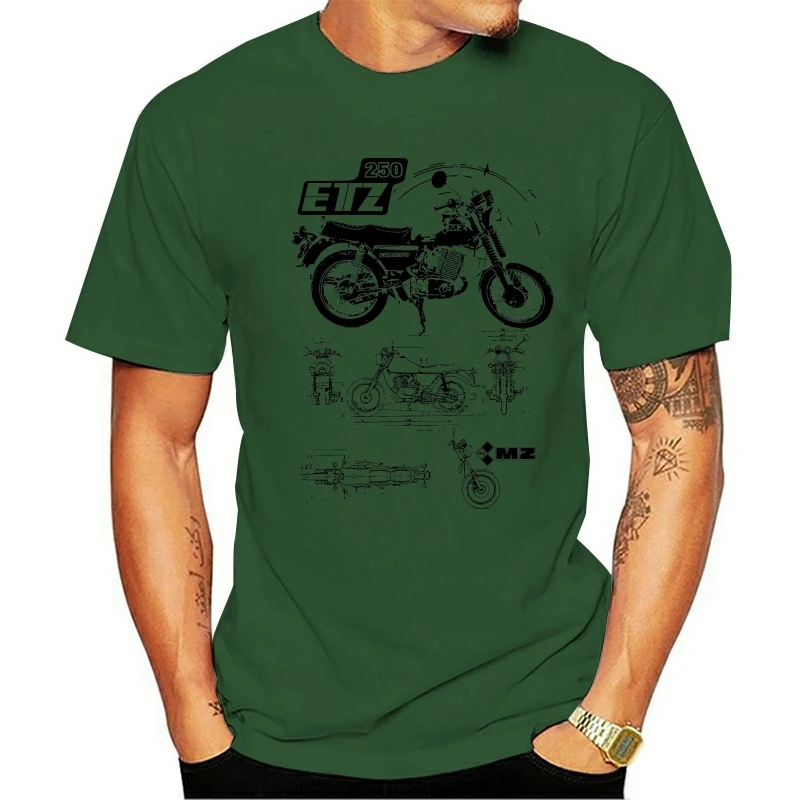 Футболки для мужчин Harajuku Топ фитнеса брендовая одежда футболка MZ ETZ 250 DDR Kult Fun Motorrad