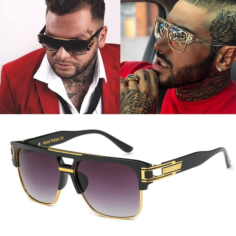 Mens Sunglasses Mirrored Retro Large Oversized Square Designer Eyewear Shades