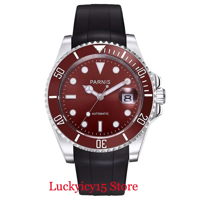 Luxury PARNIS lOGO Automatic Men's Watch Red Dial Sapphire Glass Rubber Strap Auto Date Window
Luxury PARNIS lOGO Automatic Men's Watch Red Dial Sapphire Glass Rubber Strap Auto Date Window