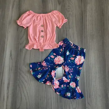 baby Girl girls summer outfits girl solid coral top blue floral capri bell bottom pant
baby Girl girls summer outfits girl solid coral top blue floral capri bell bottom pant
