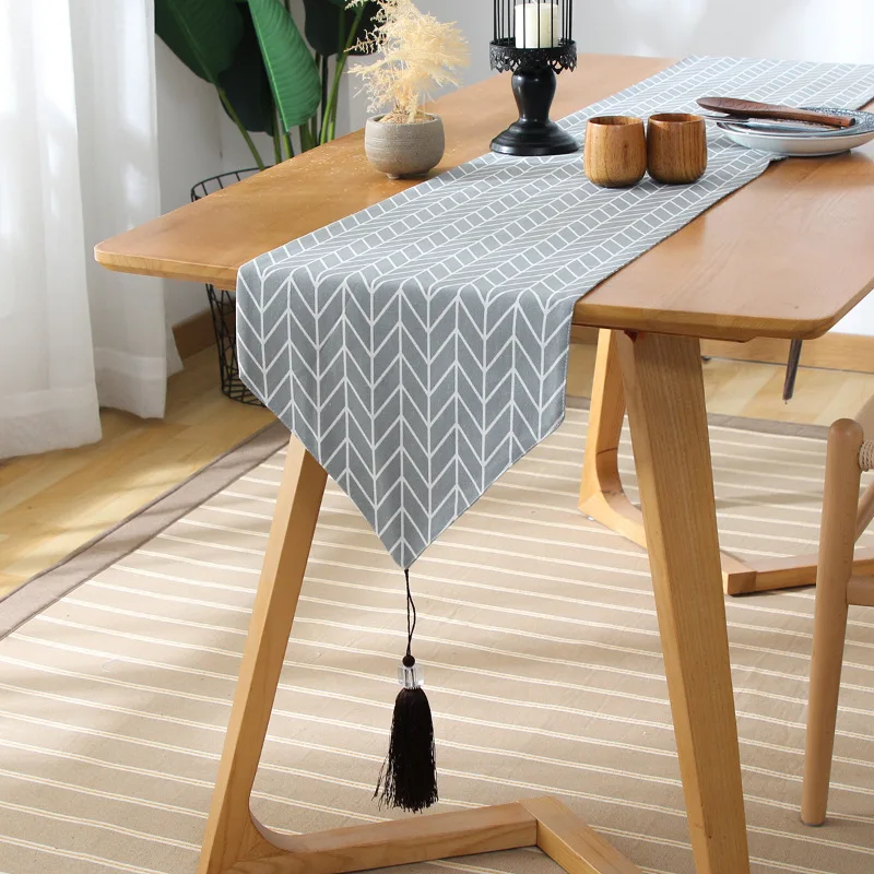 Geometric Printed Linen Cotton Fabric Grey Table Flag Table Runner Modern for Wedding Decorations Jacquard Table Runner
Geometric Printed Linen Cotton Fabric Grey Table Flag Table Runner Modern for Wedding Decorations Jacquard Table Runner
