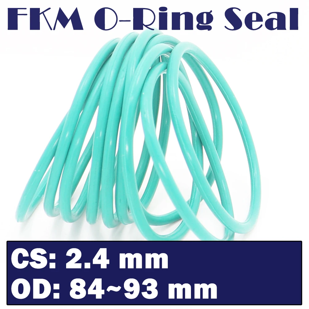

CS 2.4mm FKM Rubber O RING OD 84/85/86/87/88/89/90/91/92/93*2.4 mm 20PCS O-Ring Fluorine Gasket Oil seal Green ORing