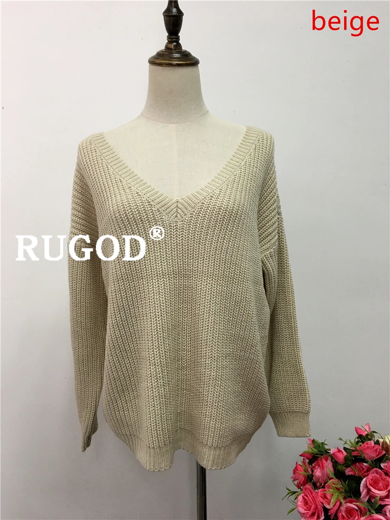FREE SHIPPING Sweater Outfit Winter Backless V-neck Pullover Knitted JKP2768 FREE SHIPPING Sweater Outfit Winter Backless V-neck Pullover Knitted JKP2768