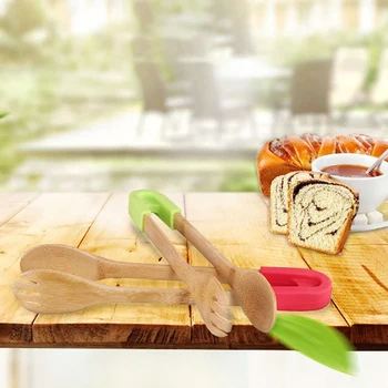 Woden Kitchen Tongs Bread Salad Barbecue Handle Utensil Bamboo Food Clamp Kitchen Cooking Tools Silicone Food Clip Kitchen Tool
Woden Kitchen Tongs Bread Salad Barbecue Handle Utensil Bamboo Food Clamp Kitchen Cooking Tools Silicone Food Clip Kitchen Tool