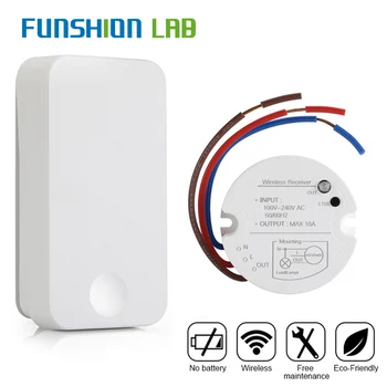 FUNSHION Wireless Remote Control Switch Transmitter No Battery and 1 CH RF Relay Receiver ON/OFF For Lamps Light Ceiling Lights
FUNSHION Wireless Remote Control Switch Transmitter No Battery and 1 CH RF Relay Receiver ON/OFF For Lamps Light Ceiling Lights