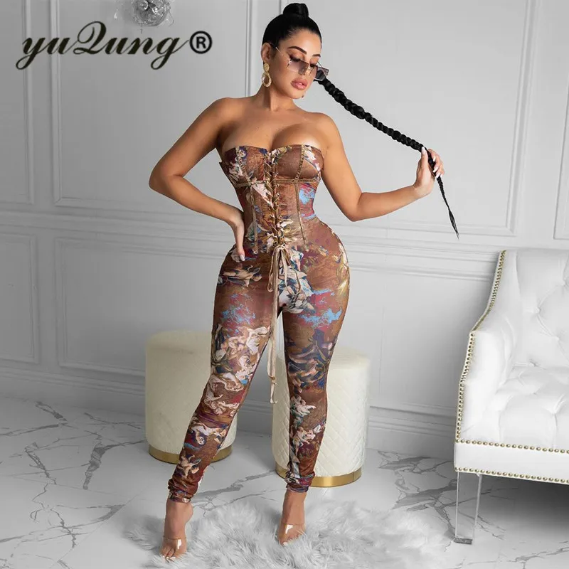 Yuqung Women Floral Printed Strapless Lace Up Jumpsuit Sleeveless Slash Neck Off Shoulder Overalls Rompers Outfits 2020 New
Yuqung Women Floral Printed Strapless Lace Up Jumpsuit Sleeveless Slash Neck Off Shoulder Overalls Rompers Outfits 2020 New