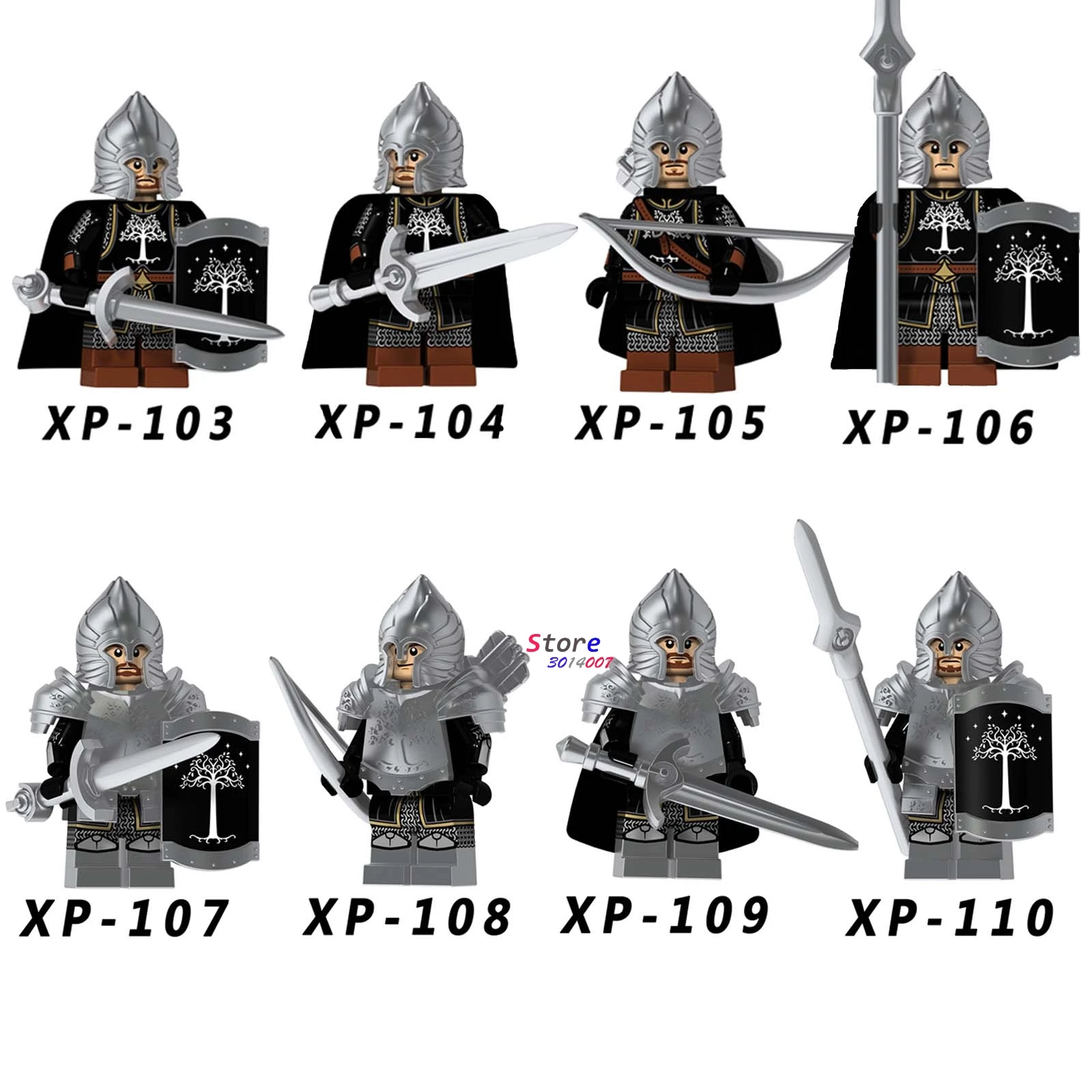 Single Medieval Knight Lord of the Rings of Gondor Spear Archer Sword Model building blocks bricks toys
Single Medieval Knight Lord of the Rings of Gondor Spear Archer Sword Model building blocks bricks toys