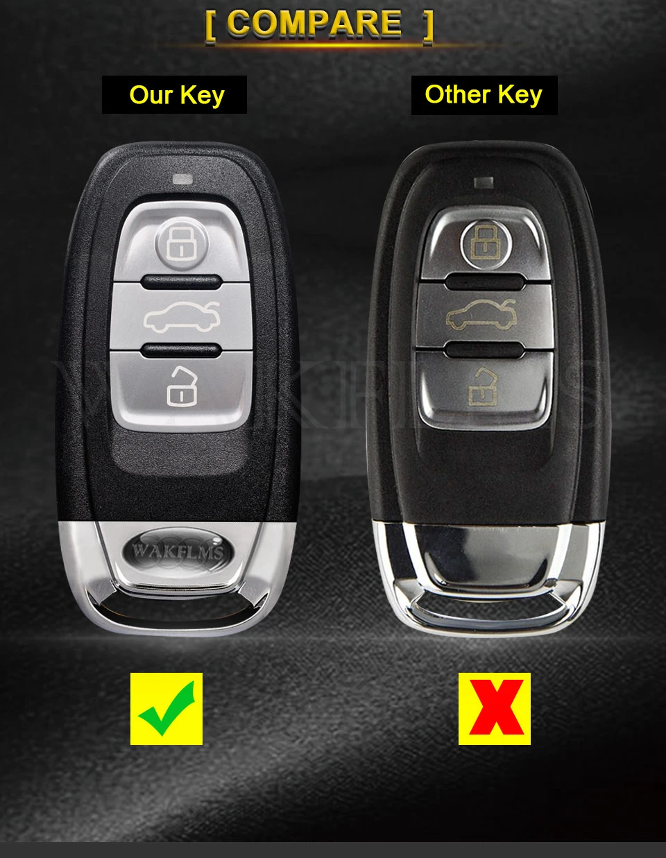 3 Buttons Smart Remote Car Key Fob For Audi A4 A5 Q5 Without Keyless 8T0959754C 8K0959754G 8T0959754D 8T0959754J 8K0959754H