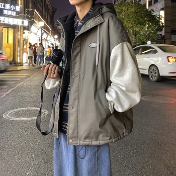 UYUK2019 Winter New Thickened Thermal Trend Loose Casual Sweater Sleeve Patchwork Lamb Neili Men's Hood Ed Cotton Jacket Homme
UYUK2019 Winter New Thickened Thermal Trend Loose Casual Sweater Sleeve Patchwork Lamb Neili Men's Hood Ed Cotton Jacket Homme