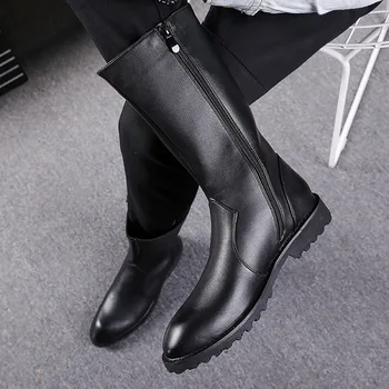 New Fashion Winter Boots Men All Black High Tops Genuine Leather Boots Zipper Pointed Toe Men Shoes Fur Lined Warm Cotton Boots
New Fashion Winter Boots Men All Black High Tops Genuine Leather Boots Zipper Pointed Toe Men Shoes Fur Lined Warm Cotton Boots